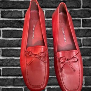 NWOT Leather Studio Works Women’s Red Loafer Size 8.5